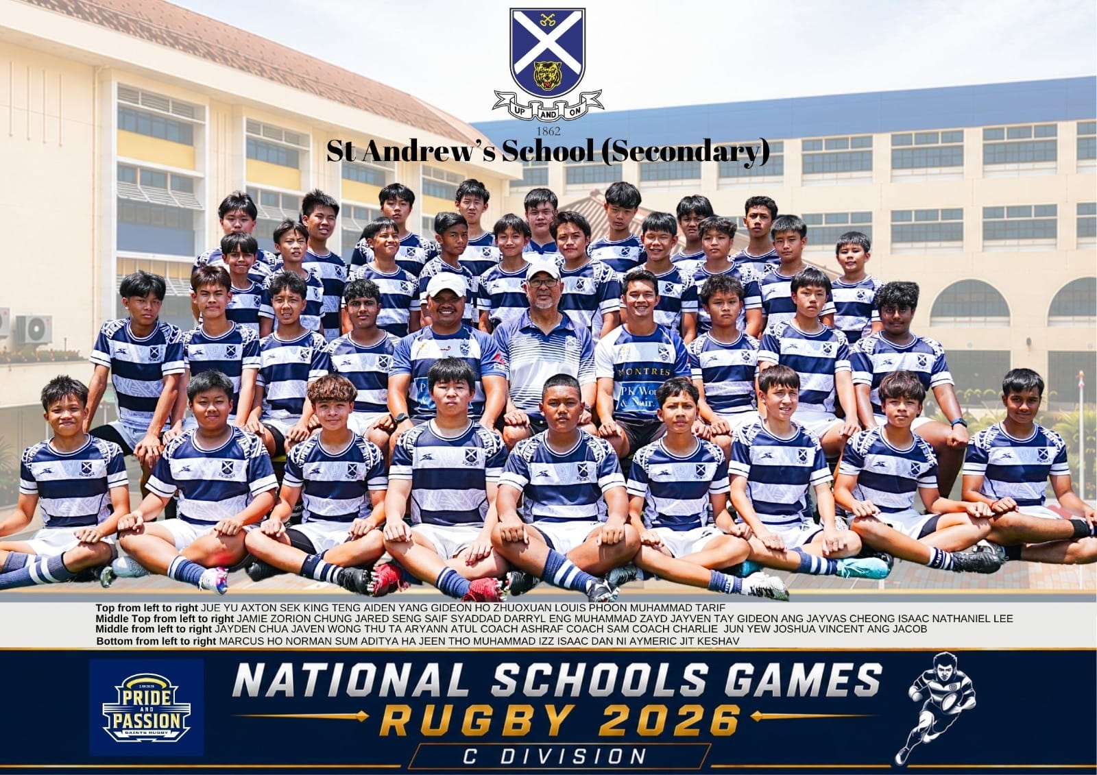 Team photo of 2026 C Division rugby team